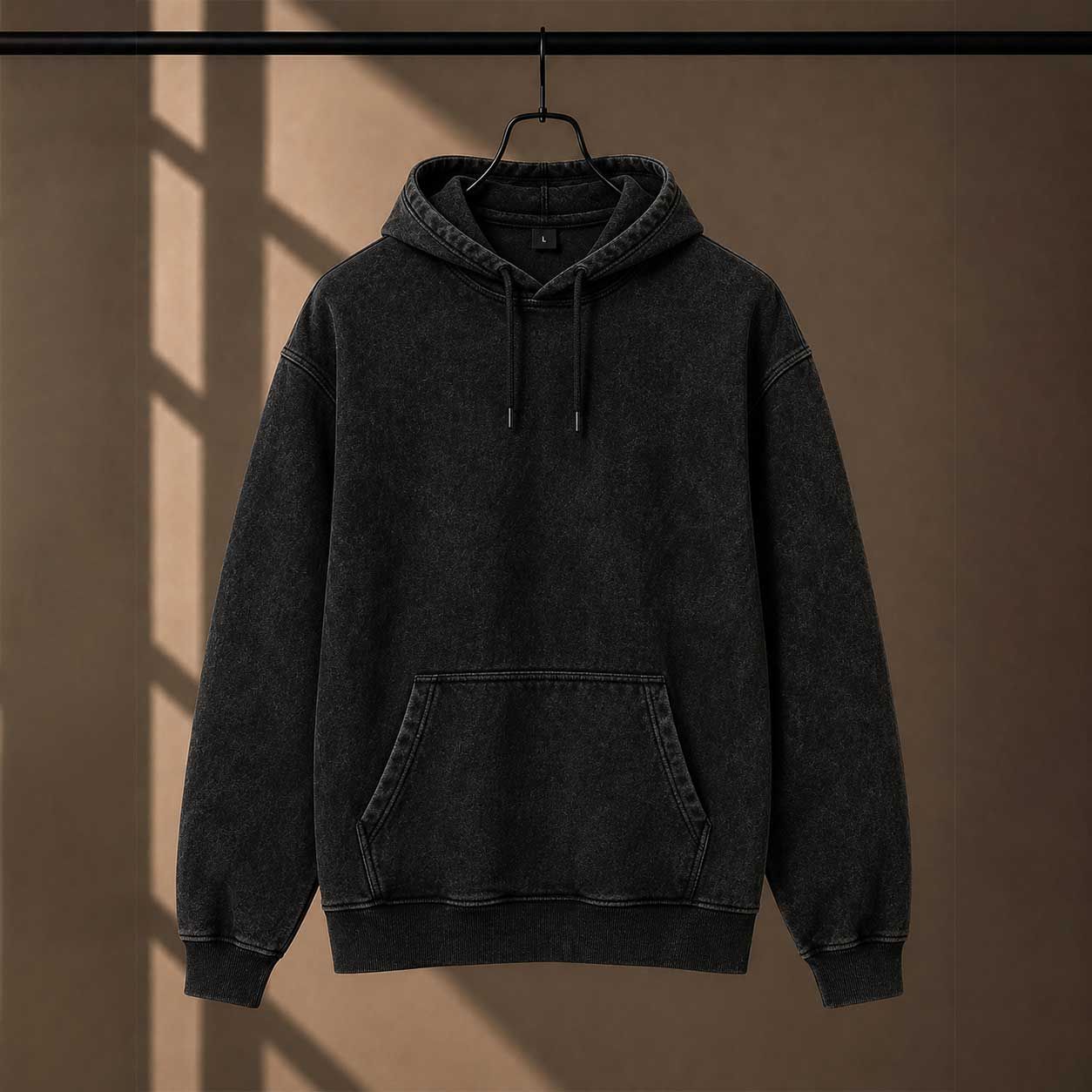 300 GSM Acid Wash Oversize Hoodie Black