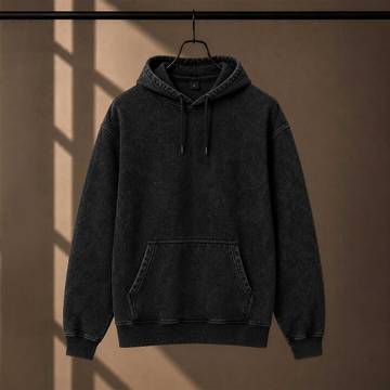 300 GSM Acid Wash Oversize Hoodie Black