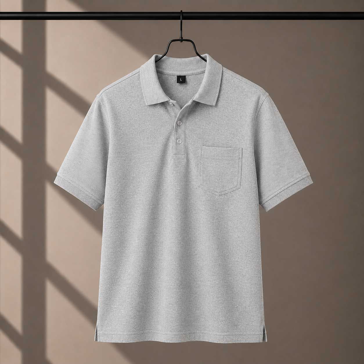 220 GSM Cotton Packet Polo Grey Melange tshirt