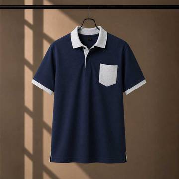 220 GSM Cotton Packet Polo NavyBlue tshirt
