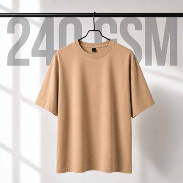 240 GSM Oversize Beige T-Shirt