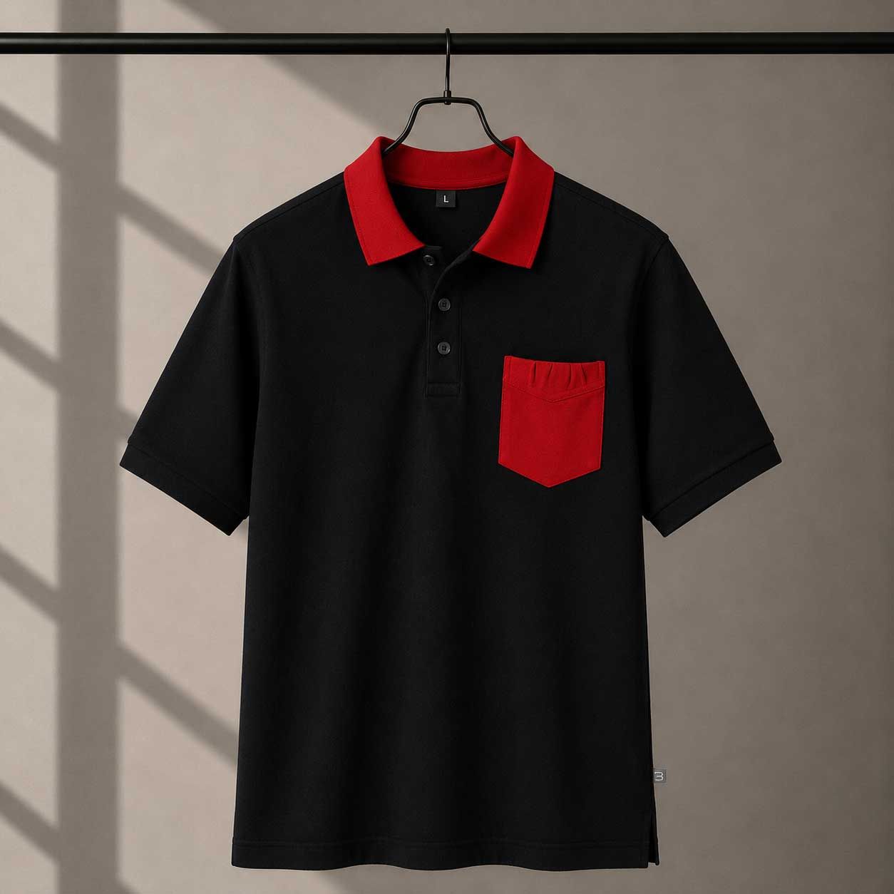 220 GSM Cotton Packet Polo Black tshirt