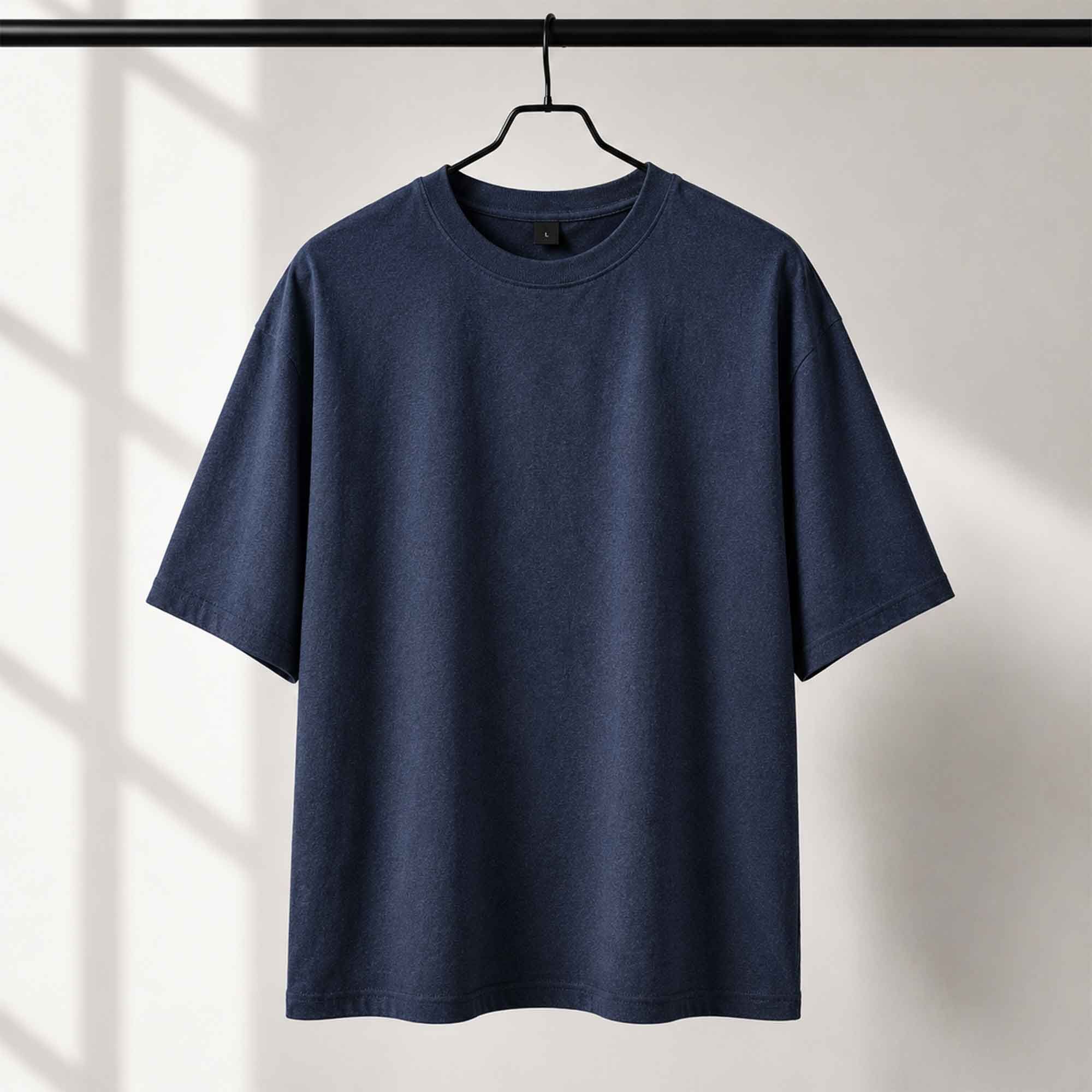 180 GSM Oversize Blue Melange T-Shirt
