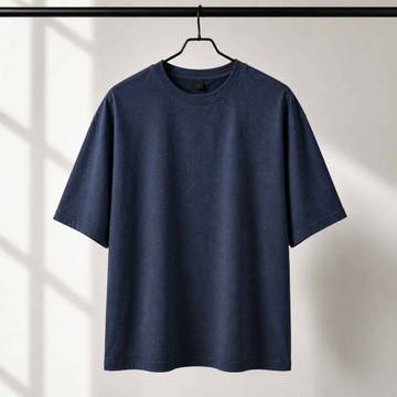 180 GSM Oversize Blue Melange T-Shirt