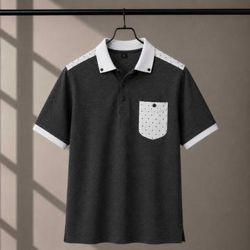 220 GSM Cotton Packet Polo DarkMelange tshirt