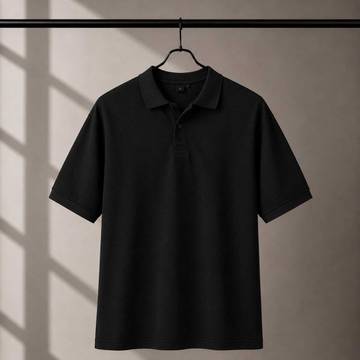 200 GSM Polyester Polo Black tshirt