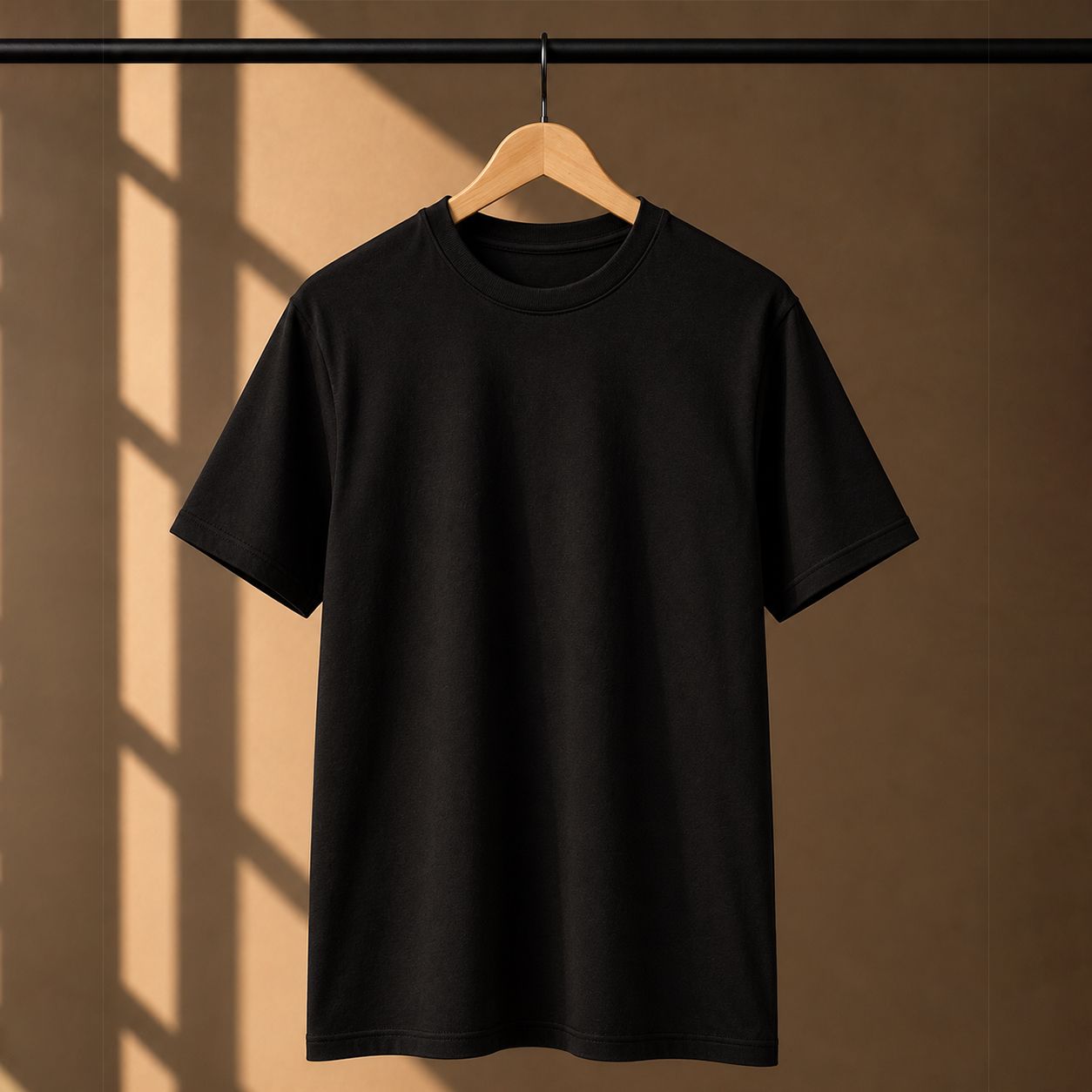 180 GSM Regular Fit Black T-Shirt