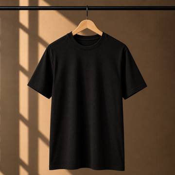 180 GSM Regular Fit Black T-Shirt