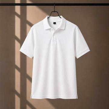 220 GSM Cotton Polo White tshirt
