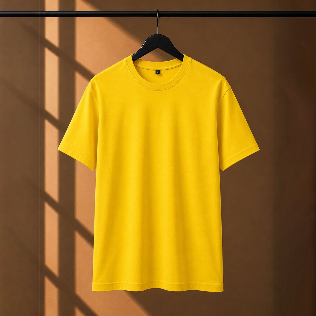 180 GSM Regular Fit Yellow T-Shirt