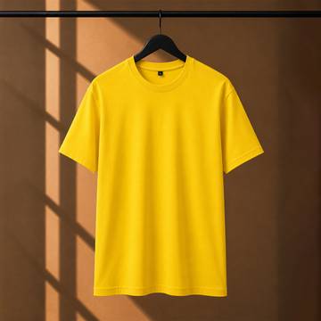 180 GSM Regular Fit Yellow T-Shirt