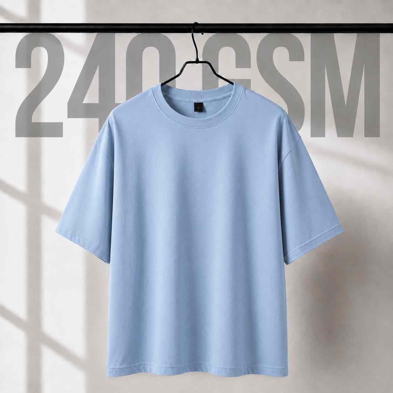 240 GSM Oversize Sky Blue T-Shirt