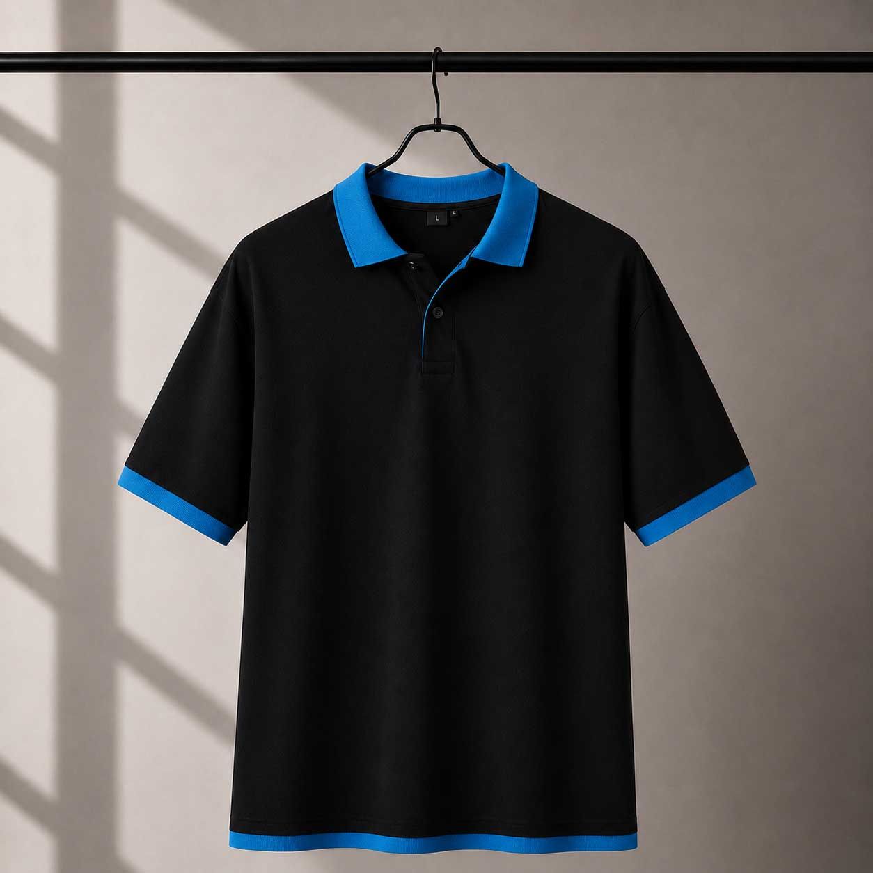 200 GSM Polyester Polo Black tshirt