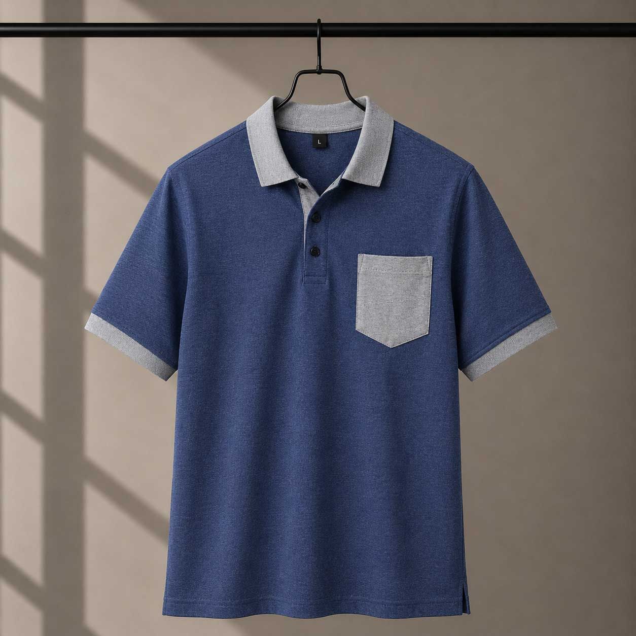 220 GSM Cotton Packet Polo BlueMelange tshirt